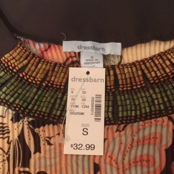 Dressbarn Beaded Pleated Top NWT Size S - Picture 5 of 8